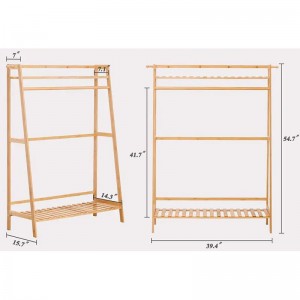 Heavy Duty Rack zum Aufhängen von Bambuskleidung Schichten Boden Bambusgarderobe