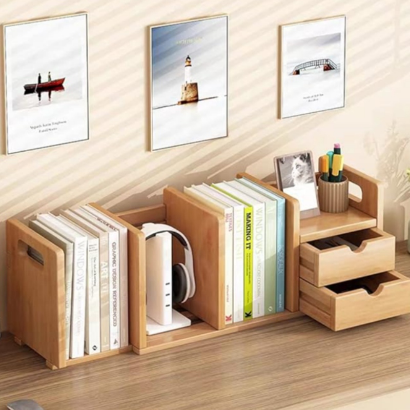 Natural Bambus -Desktop -Bücherregal